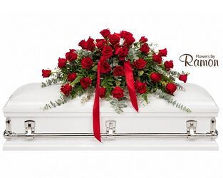 Regal Remembrance Casket Spray from Flowers by Ramon of Lawton, OK